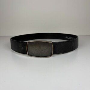 2000s Big Square Buckle Leather Belt